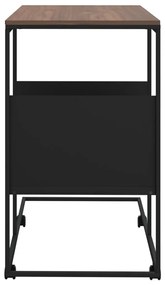 Fekete szerelt fa kisasztal kerekekkel 55x36x63,5 cm