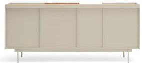Bézs-natúr színű alacsony komód tölgyfa dekorral 180x78 cm Otto – Teulat