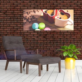 Kávé és a macaroon képe (120x50 cm)