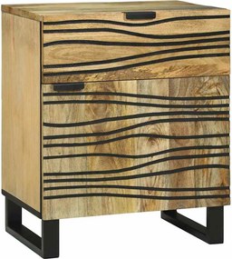 vidaXL Éjjeliszekrény fiókkal Barna 50 x 33 x 60 cm Tömör akácfa