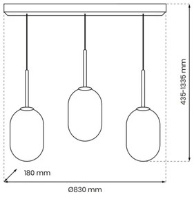Csillár zsinóron ALIAS 3xE14/40W/230V fekete/szürke