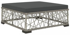 6-részes szürke polyrattan kerti bútorszett párnákkal