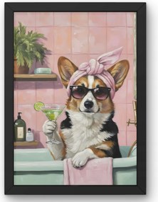 Corgi Pihenés a kádban poszter 50x70 cm