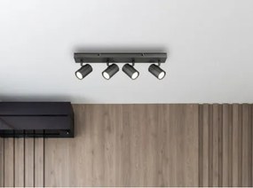 Globo 57918-4 Mennyezeti spotlámpa fém szürke matt, alumínium szürke matt, HxSzxM: 530x60x145mm, 4x GU10 25W 230V izzók nélkül