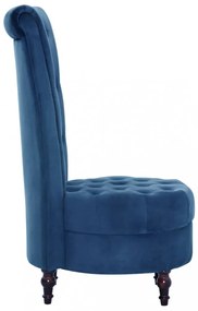 Kék magas háttámlájú bársonyszék