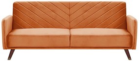 Narancssárga bársony kanapéágy SENJA Beliani