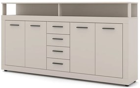 Komód 4 ajtóval és 4 fiókkal kasmír színben – XXL LUNA