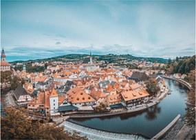 Kép - Cseh Krumlov (üvegen) (70x50 cm)