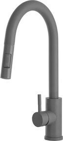 Gamma Taru II. Mosogató Csaptelep - Kihúzható, Zuhanyfejes, Matt Szürke