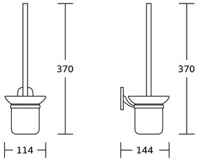 AQUALINE RB108 Rumba WC kefe, tejüveg