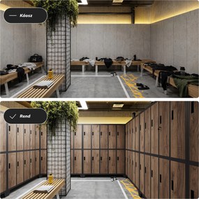 10 ajtós öltözőszekrény, antracit/dió, 1360x1720x450 mm: BARTEK Eco Design