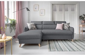 Sötétszürke kinyitható sarokkanapé (bal oldali) Sweet Harmony – Miuform
