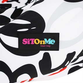 Babzsák, fehér/fekete/szürke/piros minta, ELION