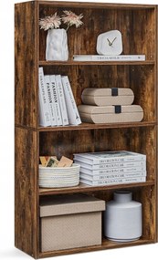 Könyvespolc díszek növény dekoráció 4 szint barna