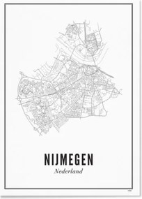 Nijmegen Poszter Várostérkép 50x70 cm keret nélkül Wijck