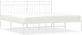 vidaXL fehér fém ágykeret fejtámlával 183 x 213 cm