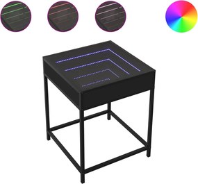 vidaXL fekete végtelen hatású LED-es éjjeliszekrény 40 x 40 x 51 cm