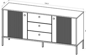 Komód Fekete/Arany Színben. ISEO IS03