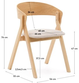 Natúr színű étkezőszék Godia – Kave Home