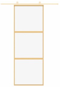 aranyszínű átlátszó ESG üveg és alumínium tolóajtó 76 x 205 cm
