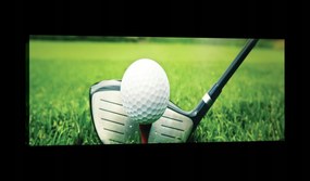 Vászonkép 145x45 Golf labda bot tee fű zöld golfpálya nyár nap