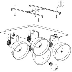 Eglo 43434 - Spotlámpa BARNSTAPLE 2 4xE27/40W/230V