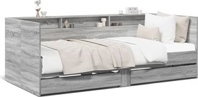 vidaXL szürke sonoma kanapéágy fiókkal matrac nélkül 75x190 cm