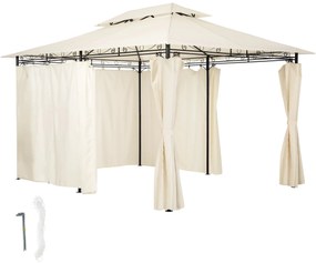 tectake 403268 emine luxus kerti sátor 4 x 3 m 6 oldalfallal - krémes