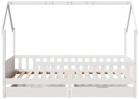 tömör fenyőfa gyerekágy keret fiókkal 90x190 cm