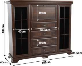 vitrines szekrény bárszekrénnyel, samoa king, KORA KK7