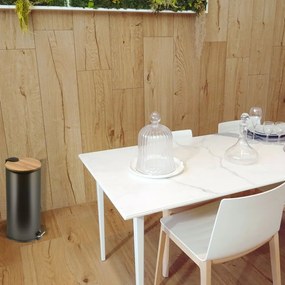 Matt fekete acél pedálos szemetes 30 l Adonis – Spirella