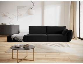 Fekete bársony kanapé, jobb oldali 264 cm Vanda – Mazzini Sofas