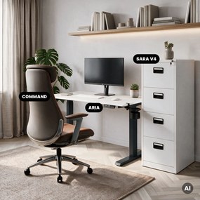 Elektromos íróasztal magasságállítással ergonomikus antracit-fehér, 1200x600 mm: ARIA