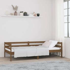 mézbarna tömör fenyőfa kanapéágy 90 x 190 cm