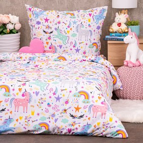 4Home Unicorns gyerek pamut ágyneműhuzat, 140 x 200 cm, 70 x 90 cm