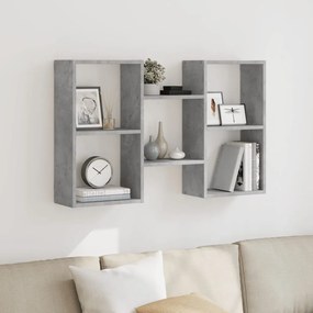 betonszürke szerelt fa fali polc 96 x 18 x 60 cm