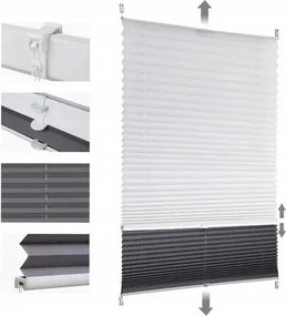 Pliszírozott roló Sekey 60cm x 120cm kétszínű nappali éjszakai szürke-fehér