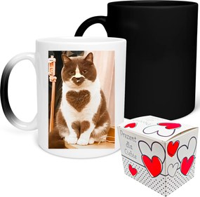 Varázslatos Bögre Valentin Napra Cica Szív Ajándék 330 ml Csomagolás