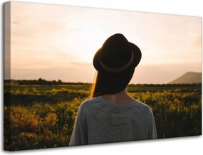 Vászonkép Természet Nő kalapban 80x50