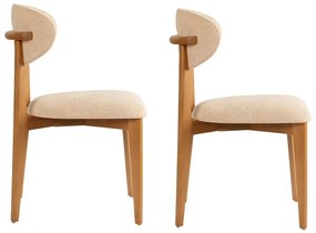 Lionte Beige and Dark Oak étkezőszék szett, 2 db