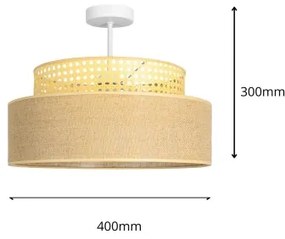 Felületre szerelhető csillár  BOHO 1xE27/60W/230V átm. 40 cm rattan