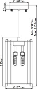 Kichler CRYSTAL SKYE KL-CRYSTAL-SKYE-MP Függőlámpa 2x3,5W/G9 320LM IP44