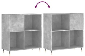 betonszürke szerelt fa hanglemezszekrény 84,5 x 38 x 89 cm