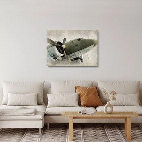 Kép - Régi légcsavaros repülőgép (üvegen) (70x50 cm)