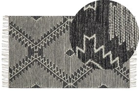 Fekete és fehér pamutszőnyeg 80 x 150 cm ARBAA Beliani