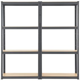 Juskys 2 darabos polc szett - 160x80x40 cm - szürke