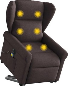vidaXL sötétbarna szövet dönthető elektromos álló masszázsfotel
