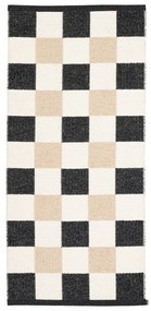 Fekete-krémszínű kültéri-beltéri futószőnyeg 70x160 cm Pix Black Vanilla – Pappelina