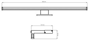 LED Fürdőszobai tükörmegvilágítás ELBA LED/12W/230V 4000K 60 cm IP44 fekete