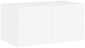 fehér falra szerelhető TV-szekrény LED-lámpákkal 60x35x31 cm